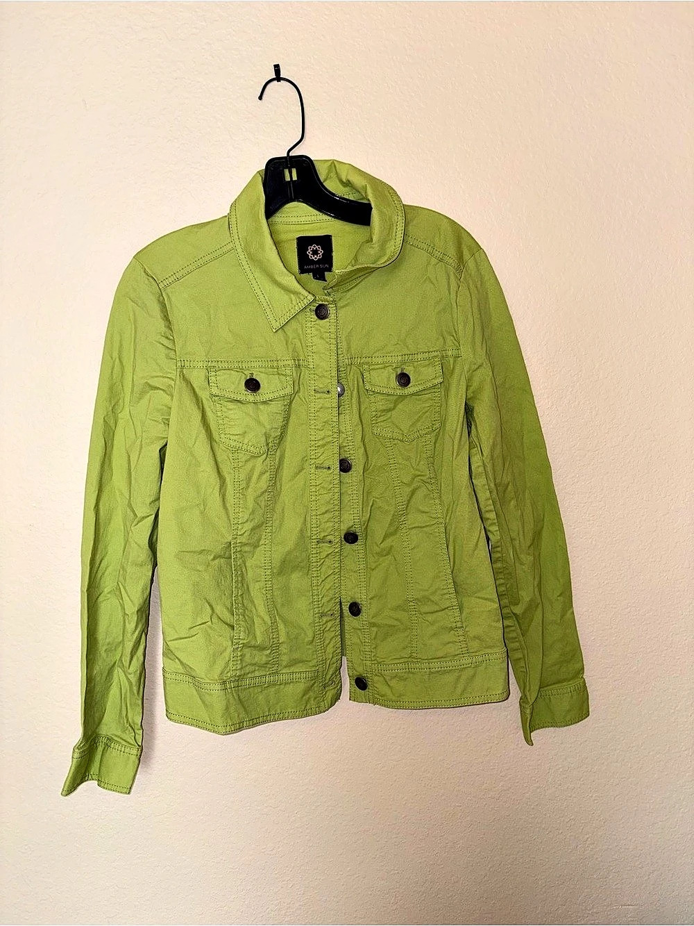 Amber Sun Green Cotton Utility Jacket
